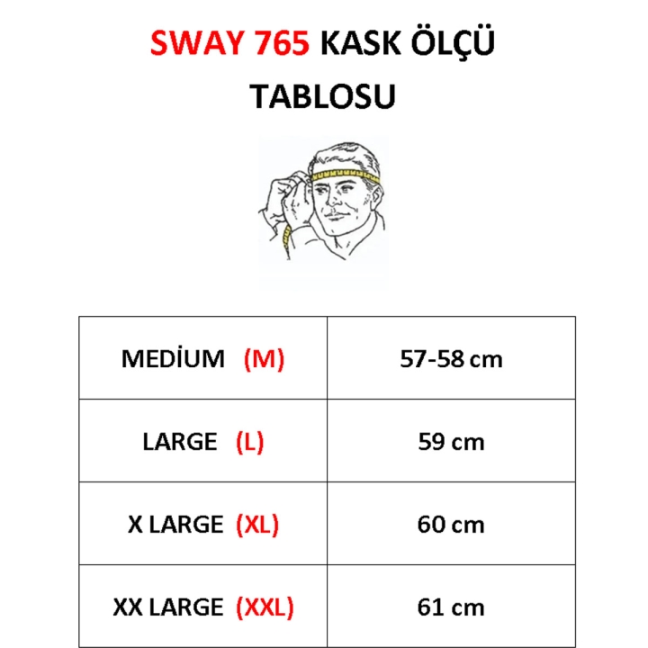 SWAY 726 X MAT SİYAH TOKYO KASK L BEDEN