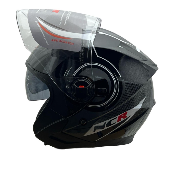 NCR YAZLIK YARIM KASK PARLAK SİYAH-GRİ S BEDEN